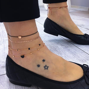 Women's Gold 4 Piece Foot Anklet