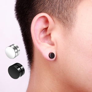 Round Magnet Stainless Steel Earrings