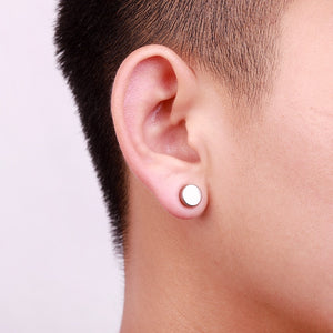 Round Magnet Stainless Steel Earrings