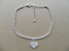 Load image into Gallery viewer, Shiny Silver Rhinestone Anklet