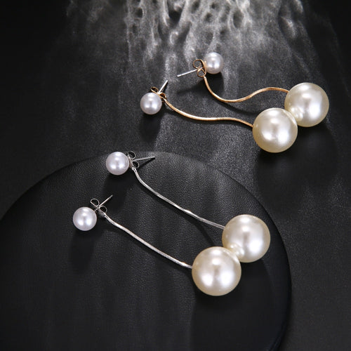 Round Pearl Tassel Earrings