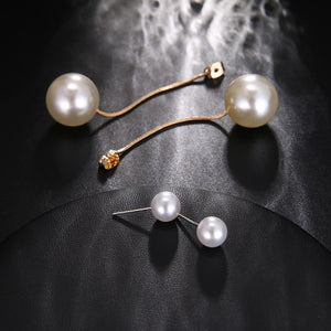 Round Pearl Tassel Earrings