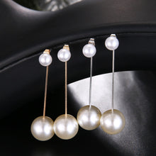 Load image into Gallery viewer, Round Pearl Tassel Earrings