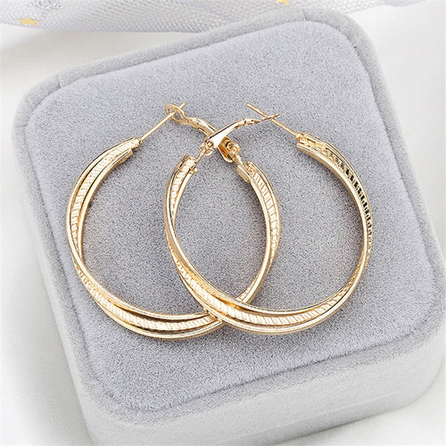 Big Circular Gold Hoop Earrings