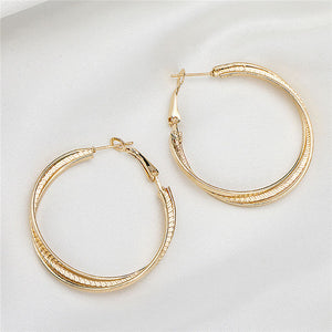 Big Circular Gold Hoop Earrings