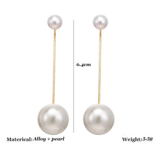 Load image into Gallery viewer, Round Pearl Tassel Earrings