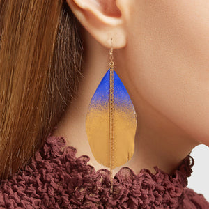 Long Style Tribal Feather Earrings