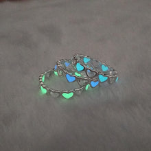 Load image into Gallery viewer, Adjustable Heart Shape Glow In The Dark Ring