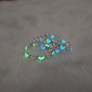 Adjustable Heart Shape Glow In The Dark Ring