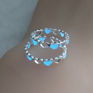 Adjustable Heart Shape Glow In The Dark Ring