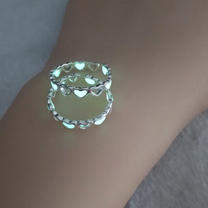 Adjustable Heart Shape Glow In The Dark Ring