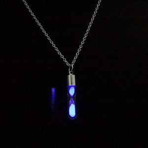 Glow In The Dark Hourglass Necklace