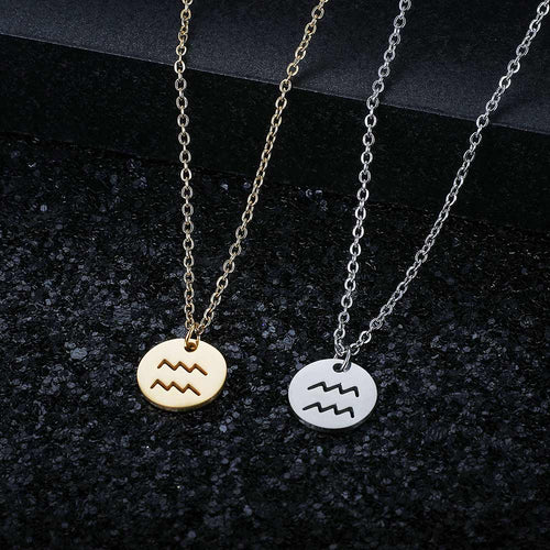 Women's Stainless Steel Zodiac Pendant Necklace