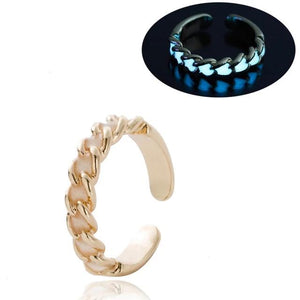 Adjustable Heart Shape Glow In The Dark Ring