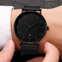 Load image into Gallery viewer, Men&#39;s Black Stainless Steel Wrist Watch