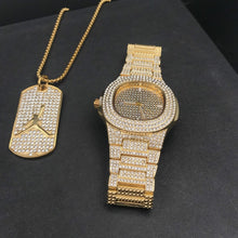 Load image into Gallery viewer, Men&#39;s Luxury Diamond Watch With Necklace