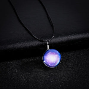 Handmade Glowing Galaxy Ball Necklace