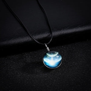 Handmade Glowing Galaxy Ball Necklace