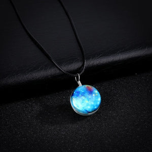 Handmade Glowing Galaxy Ball Necklace