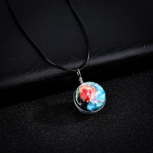 Handmade Glowing Galaxy Ball Necklace