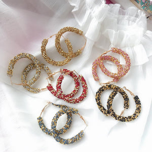 Shiny Rhinestone Crystal Hoops