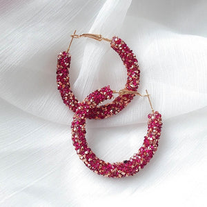 Shiny Rhinestone Crystal Hoops