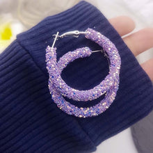 Load image into Gallery viewer, Shiny Rhinestone Crystal Hoops