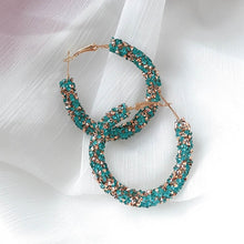 Load image into Gallery viewer, Shiny Rhinestone Crystal Hoops