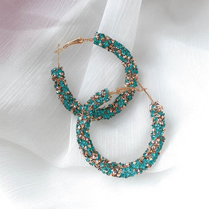 Shiny Rhinestone Crystal Hoops