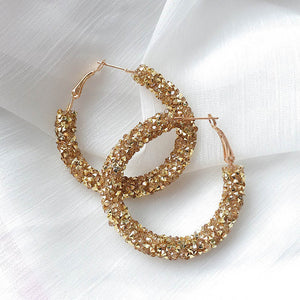 Shiny Rhinestone Crystal Hoops