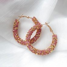 Load image into Gallery viewer, Shiny Rhinestone Crystal Hoops