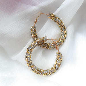 Shiny Rhinestone Crystal Hoops