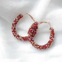 Load image into Gallery viewer, Shiny Rhinestone Crystal Hoops