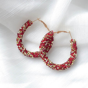 Shiny Rhinestone Crystal Hoops