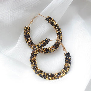 Shiny Rhinestone Crystal Hoops