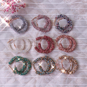 Shiny Rhinestone Crystal Hoops