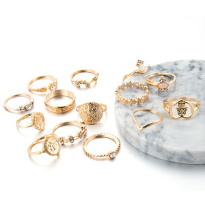 Women's 15 Piece Fashion Ring Set