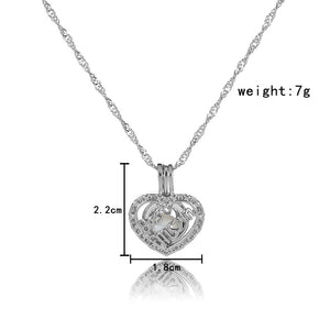 Women's Glowing Heart Stone Pendant Necklace