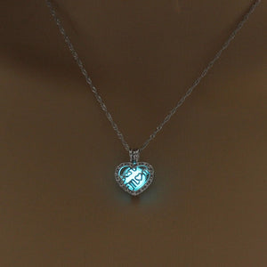 Women's Glowing Heart Stone Pendant Necklace