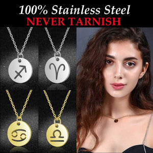 Women's Stainless Steel Zodiac Pendant Necklace