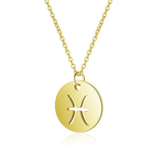 Women's Stainless Steel Zodiac Pendant Necklace