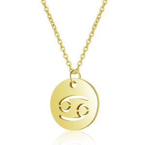 Women's Stainless Steel Zodiac Pendant Necklace