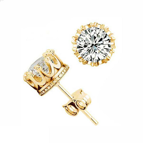 Men's Shining Crown Stud Earrings