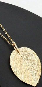 Golden Leaf Pendant Necklace