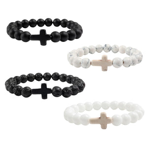 Men's Cross Beaded Bracelet