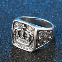 Load image into Gallery viewer, Men&#39;s Silver Hip Hop Crown Ring