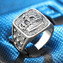 Load image into Gallery viewer, Men&#39;s Silver Hip Hop Crown Ring