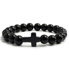 Load image into Gallery viewer, Men&#39;s Cross Beaded Bracelet