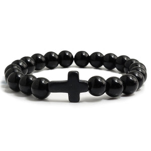 Men's Cross Beaded Bracelet