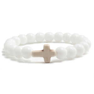 Men's Cross Beaded Bracelet